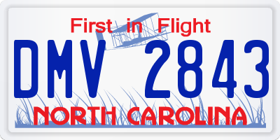 NC license plate DMV2843