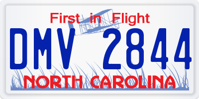 NC license plate DMV2844