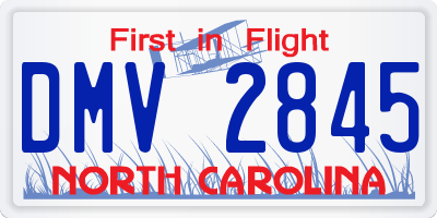 NC license plate DMV2845