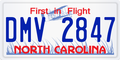 NC license plate DMV2847