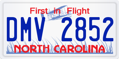 NC license plate DMV2852