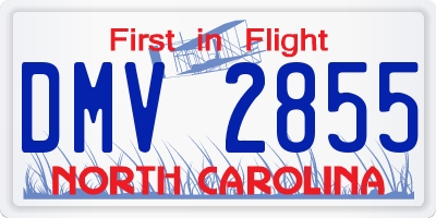 NC license plate DMV2855