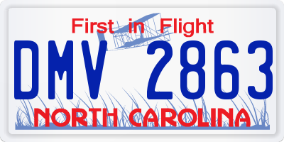 NC license plate DMV2863
