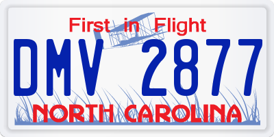 NC license plate DMV2877