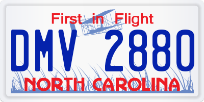 NC license plate DMV2880