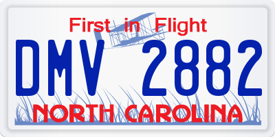 NC license plate DMV2882