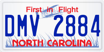 NC license plate DMV2884
