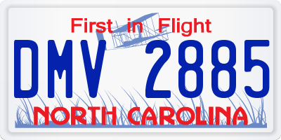 NC license plate DMV2885