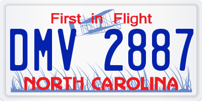NC license plate DMV2887