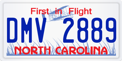 NC license plate DMV2889