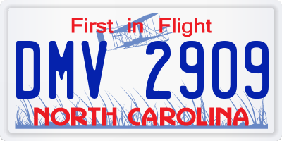 NC license plate DMV2909