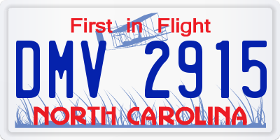 NC license plate DMV2915