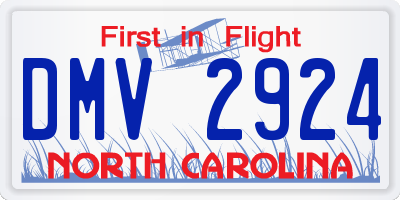 NC license plate DMV2924