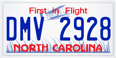 NC license plate DMV2928