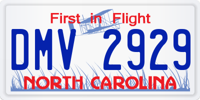 NC license plate DMV2929