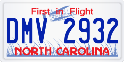 NC license plate DMV2932