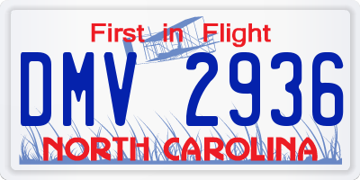 NC license plate DMV2936