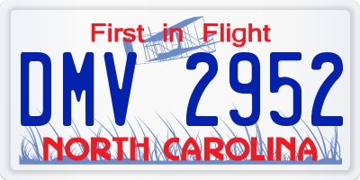 NC license plate DMV2952