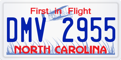 NC license plate DMV2955