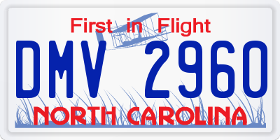 NC license plate DMV2960