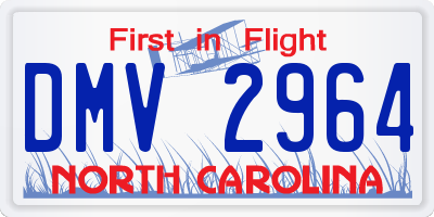 NC license plate DMV2964