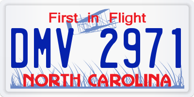 NC license plate DMV2971