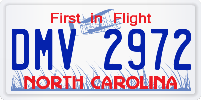 NC license plate DMV2972