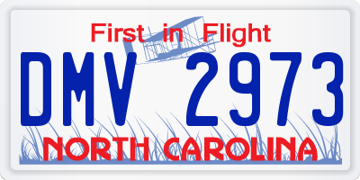 NC license plate DMV2973