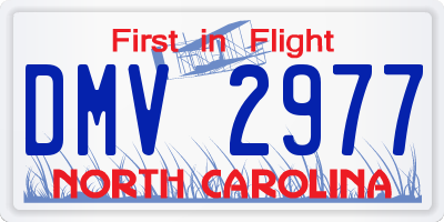 NC license plate DMV2977