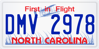 NC license plate DMV2978