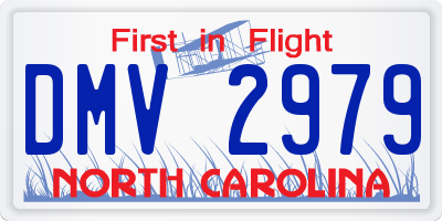 NC license plate DMV2979