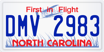 NC license plate DMV2983