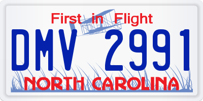 NC license plate DMV2991