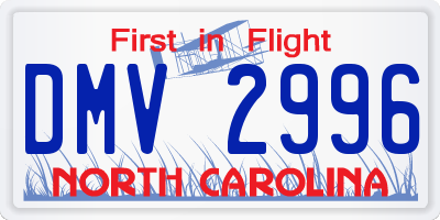 NC license plate DMV2996