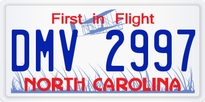 NC license plate DMV2997