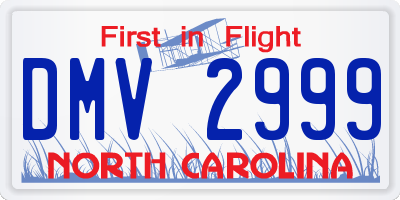 NC license plate DMV2999