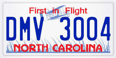 NC license plate DMV3004