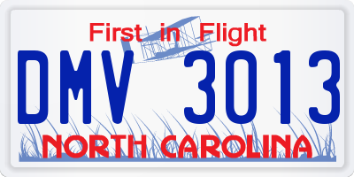 NC license plate DMV3013