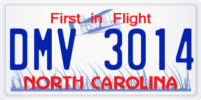 NC license plate DMV3014