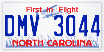 NC license plate DMV3044