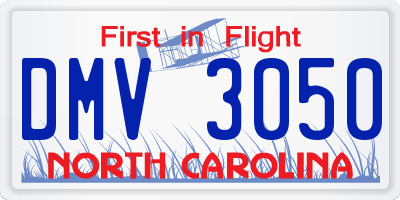 NC license plate DMV3050