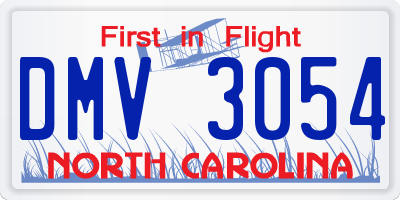 NC license plate DMV3054