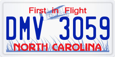 NC license plate DMV3059