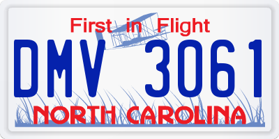 NC license plate DMV3061