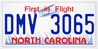 NC license plate DMV3065