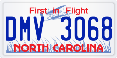 NC license plate DMV3068