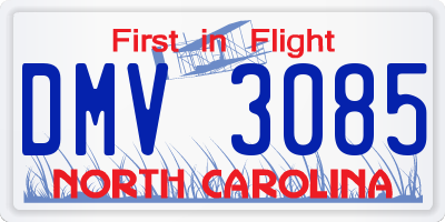 NC license plate DMV3085