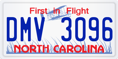 NC license plate DMV3096