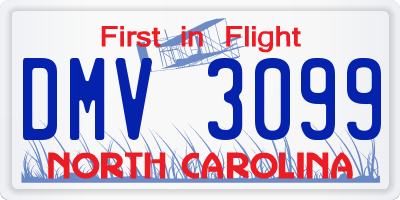NC license plate DMV3099