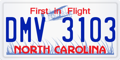NC license plate DMV3103